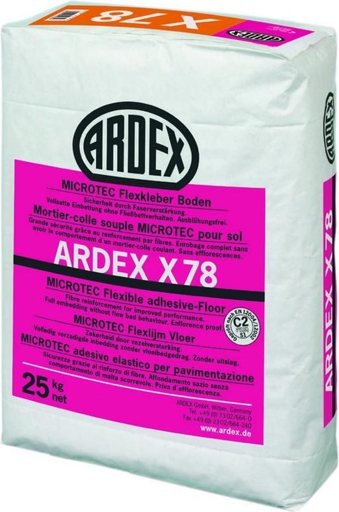 Ardex X 78 vloertegellijm 25 kg binnen/buiten Microtec