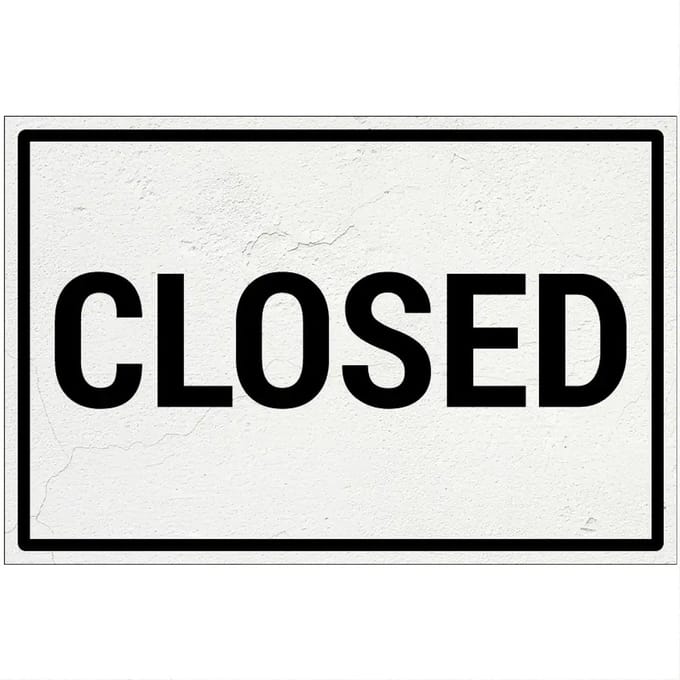 Closed bord | Forex Re materiaal | 18 x 12 cm