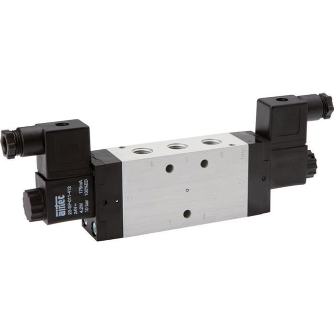 5/3 G1/4'' Middendruk Magneetventiel 24V DC ATEX 3-10bar/42-140psi Airtec