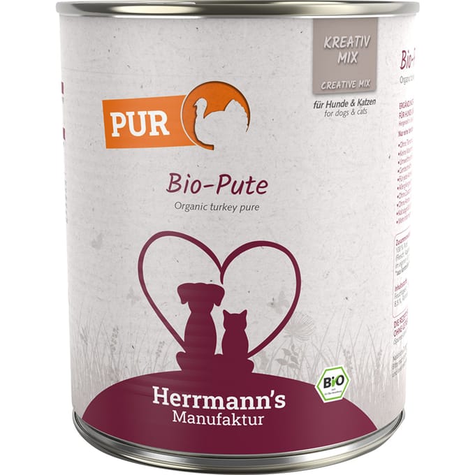 Herrmann's Bio Puur Kalkoen 800 gr. - per 6 stuks