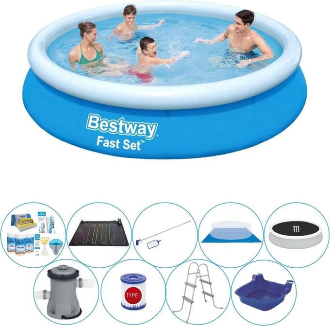 Fast Set Rond 366x76 cm - Deluxe Zwembad Pakket