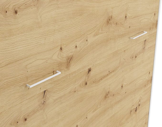 Vente-unique Bedkast hout natuurlijk licht, wit 160 x 200 cm