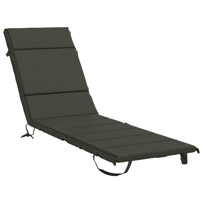 vidaXL - Ligstoel - Kussen - GEMERT - 100% - Polyester - Antraciet - 200 - x - 50 - x - 3 - cm
