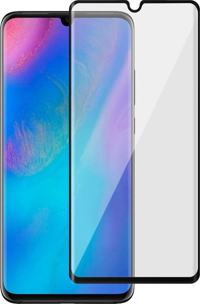 Force Case, Screenprotector geschikt voor Huawei P30 Pro - Oleophobic 3D, Transparant zwart