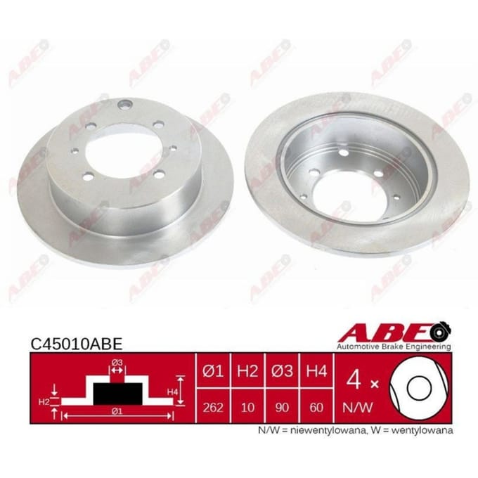 Remschijf ABE C45010 achter, volledig, 1 Stuk