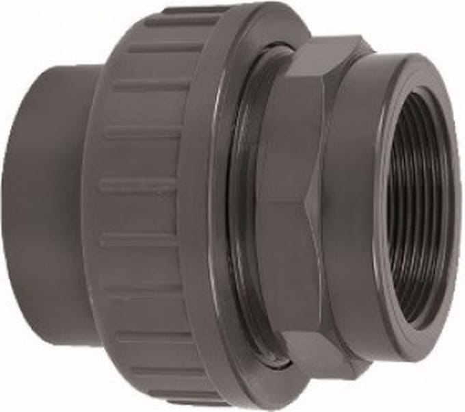 Druk PVC 3-delige koppeling - 32mm x 1 Binnendraad - 10 bar