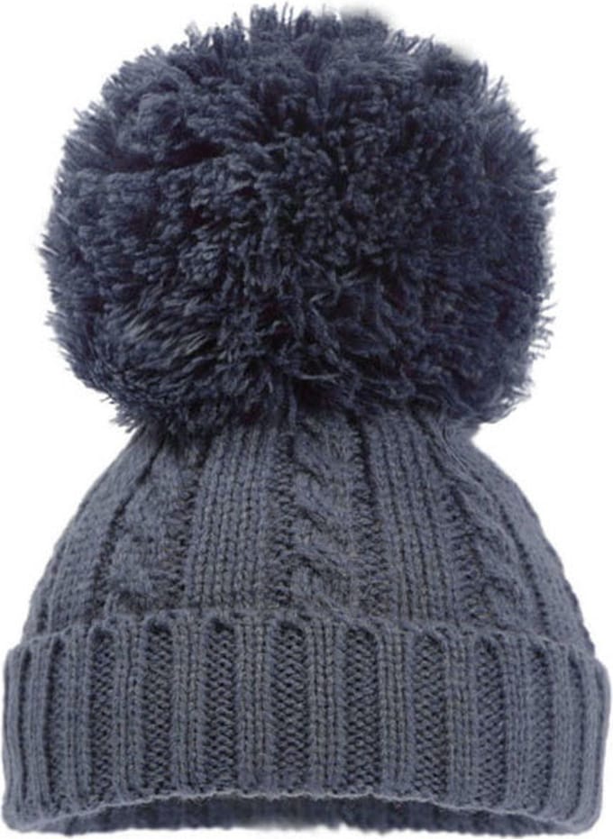 Soft Touch Babymuts Elegance Pompom Acryl Blauwgrijs Maat M