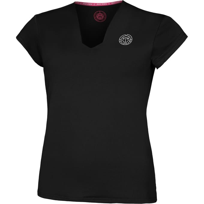 BIDI BADU Crew V-Neck Tee - black Shirts Damen