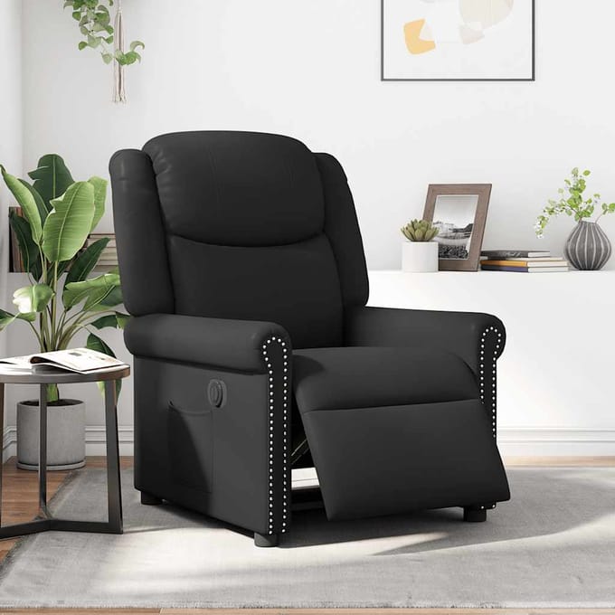 vidaXL - Fauteuil - elektrisch - verstelbaar - kunstleer - glanzend - zwart