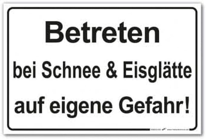 Waarschuwingsbord Gladheid Sneeuw en IJs 30x20cm