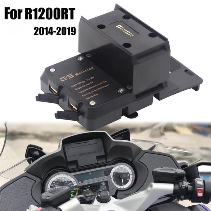 Support de téléphone de navigation pour moto BMW R 1200 RT, support de téléphone, chargement USB, support pour BMW R1200RT 2014-2019 black