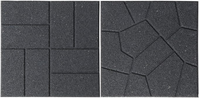 Nature - Tuintegel - grijs - rubber - betegeling/omkeerbaar motief - H1,5 x 40 x 40cm