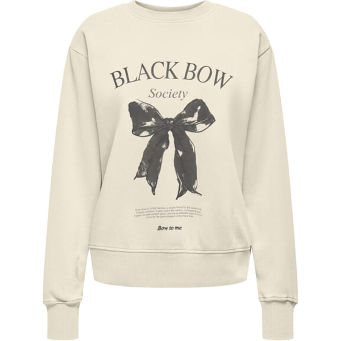 Only Onllucinda bow ls o-neck box swt off-white