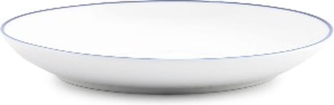 BonBistro Plat bord 15cm coupe blue rim Basic White (Set van 6)