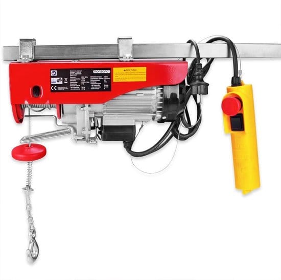 Monzana Elektrische Kabbellier - 200 tot 400 kg Katrol Motor - Rood
