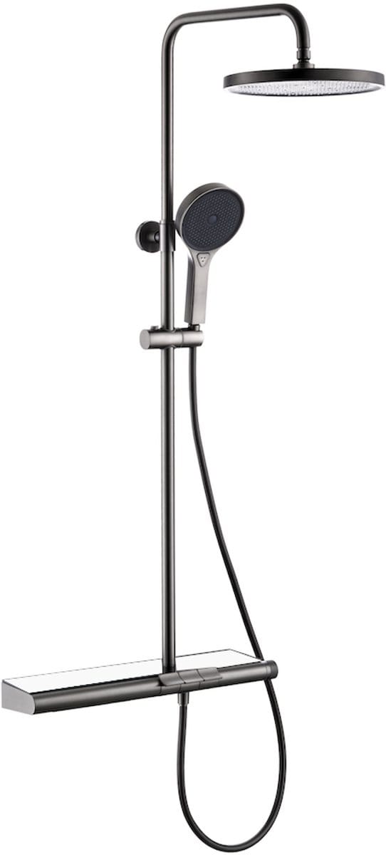 LINEA UNO - Stenvik - Gun metal - Piano button - Doucheset opbouw - - 201375