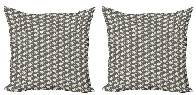 ABAKUHAUS – Retro kussenhoes 2x40x40 cm – Dubbelzijdig bedrukt – Microfaser Multicolor