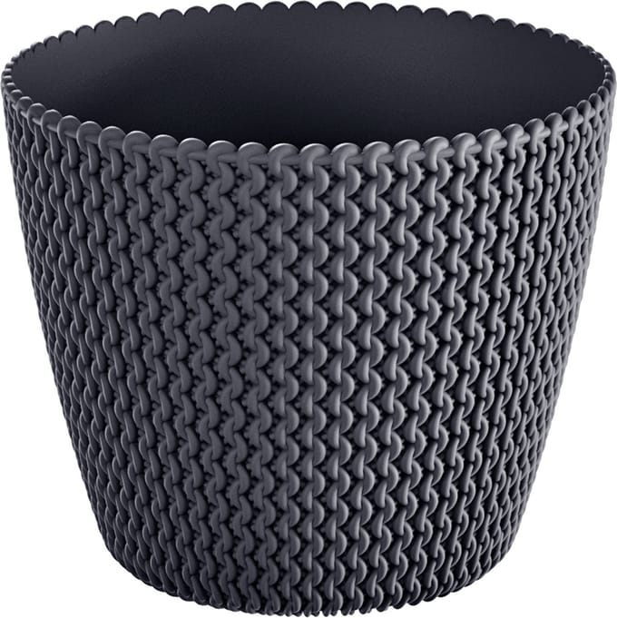 Prosperplast Bloempot Splofy - antraciet - buiten/ binnen - rond - 26 cm