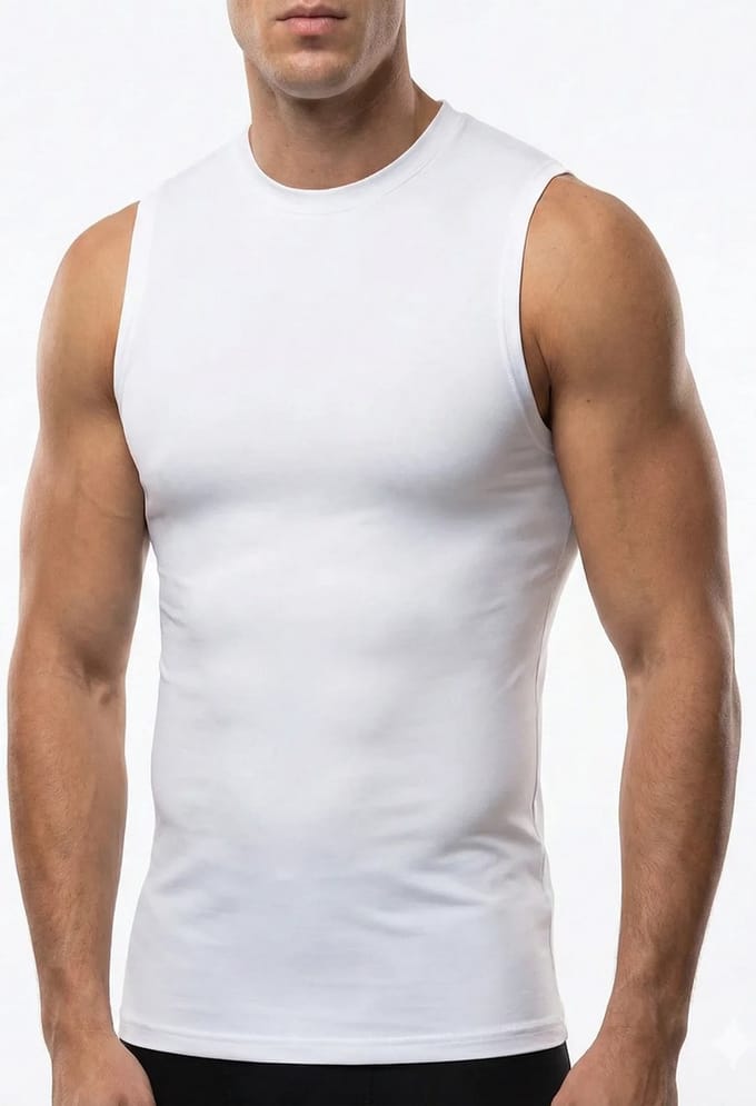Heren microfiber mouwloos shirt Young - Zwart / M