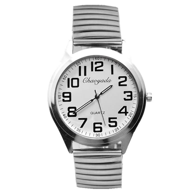 Fako - Horloge - Rekband - Chaoyada - 40mm - Zilverkleurig - Wit