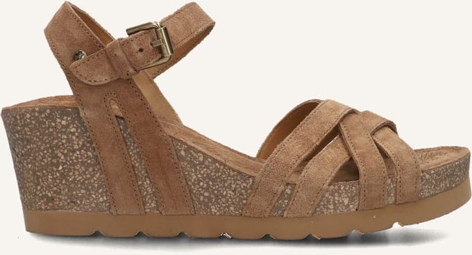 Panama Jack Vera Sandalen - Met Sleehak - Dames - Bruin - Maat 40