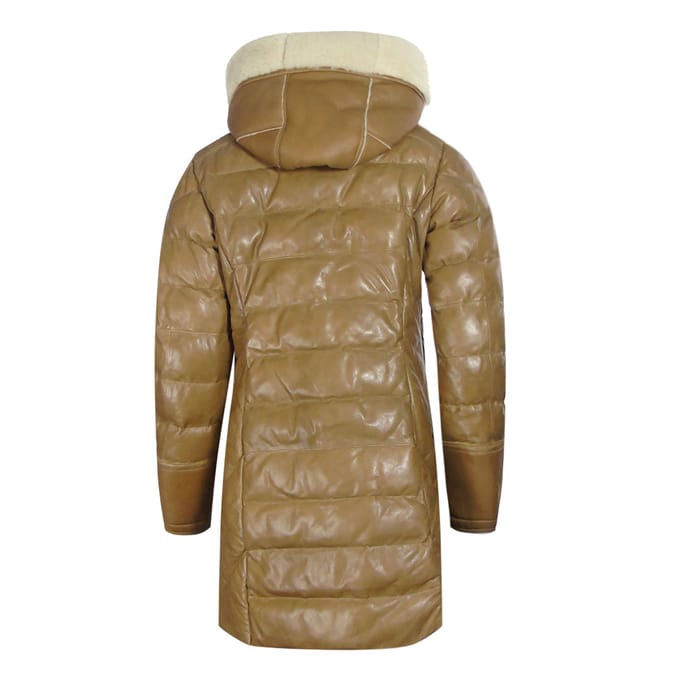 Parajumpers Demi speciaal bruin lang leren donsjack