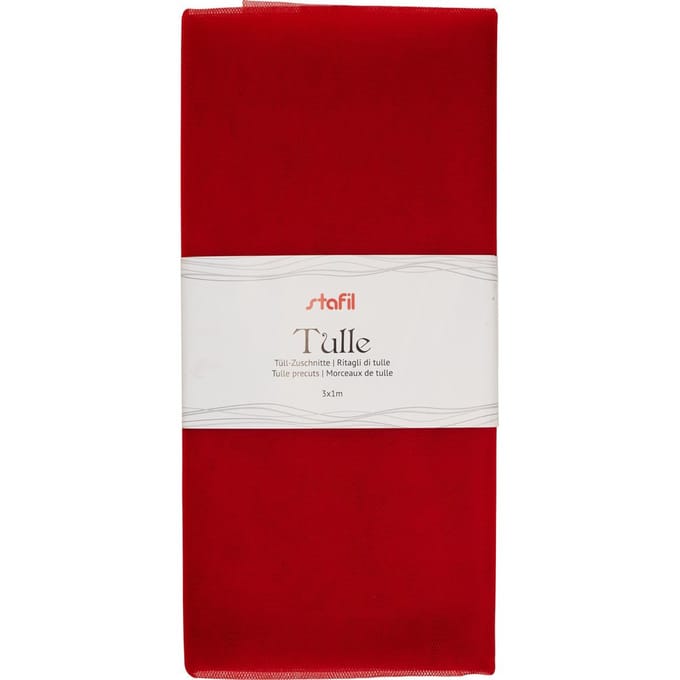 Tule lapje, 3 meter - Rood
