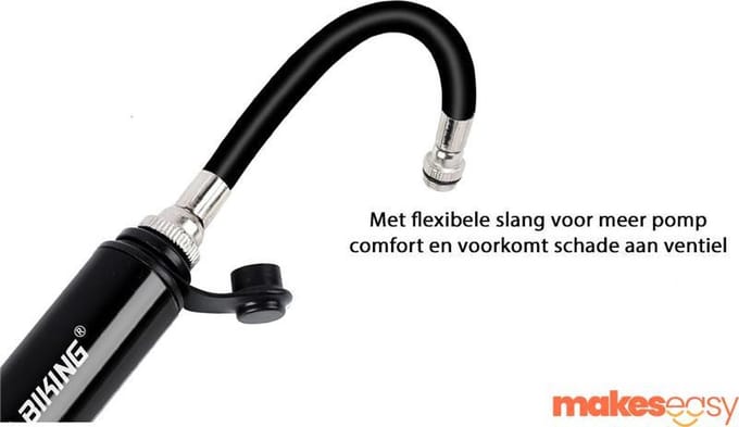 Fietspomp Racefiets | Mini Fietspomp | Met Flexible slang | 8 Bar | Zwart