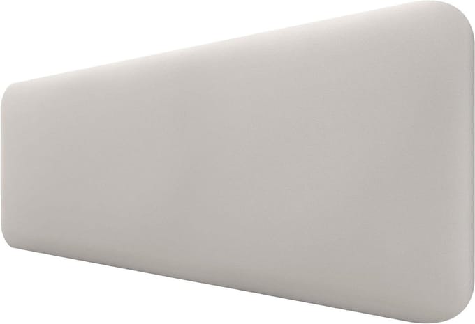 Hoofdbord Gestoffeerd - Hoofdeinde Bed - Slaapkamer Decoratie - Glad Afgerond Model - 160cm - Gebroken Wit