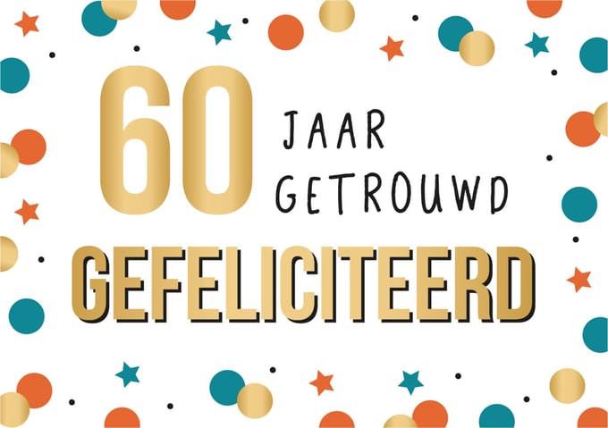 Kaart - Daisy - 60 jaar getrouwd, gefeliciteerd - DSY027