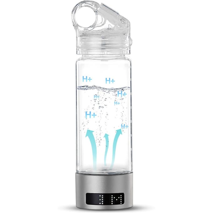 400ml Waterstof Waterfles Generator Type-C Oplaadbaar SPE Technologie LED Display Draagbaar zilver
