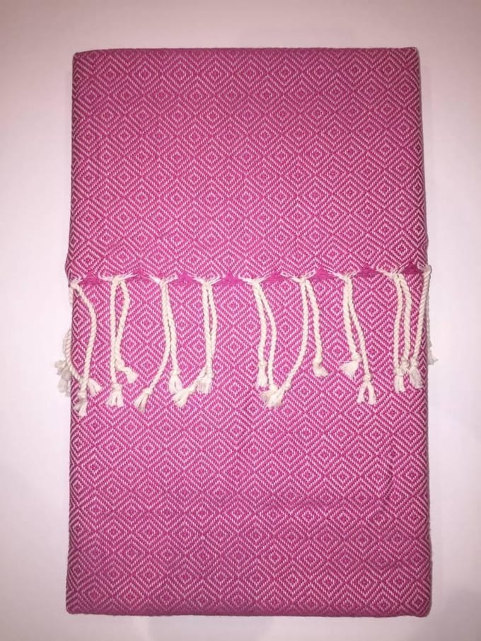 De Witte Lietaer Diamond Hamamdoek - Pink 90x172