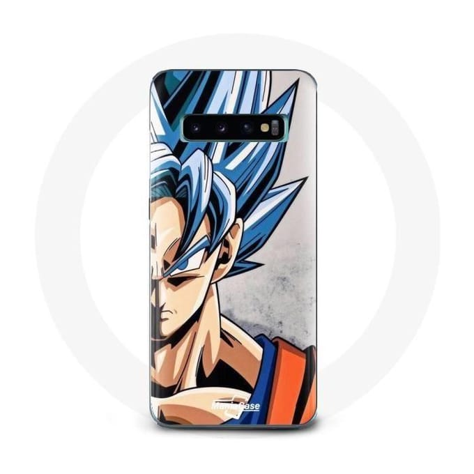 Coque pour Samsung Galaxy S10 plus Anime Dragon Ball Goku Cheveux bleu