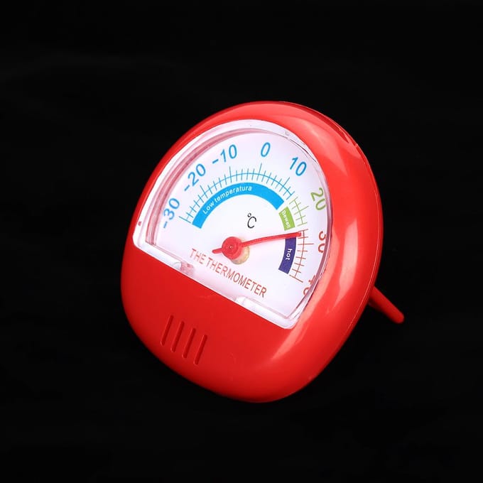 Koelkast Vriezer Thermometer Grote Wijzerplaat Thermometer(Mechanisch Rood) wit