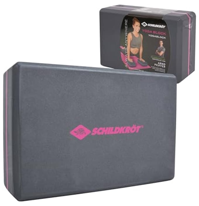 Yogablok voor volwassenen - grijs-roze 22 x 15 cm