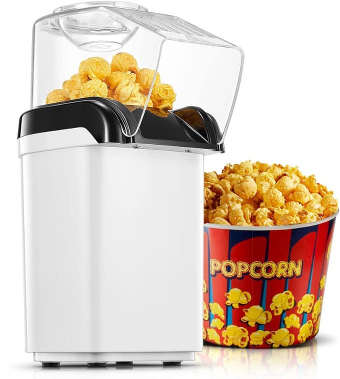DYNA® Popcornmachine - Popcornmachine - Popcornmachine Princess - Wit - 27cm x 19cm x 13cm