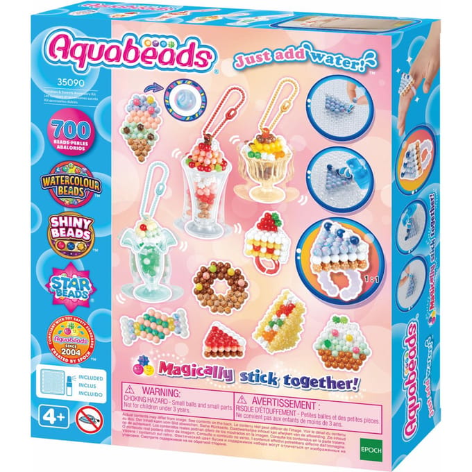 Aquabeads knutselset zoete accessoires- complete knutselset 700 parels in 31 kleuren