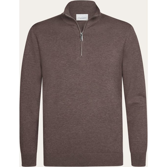 Profuomo - Trui aubergine Profuomo Half Zip Pullovers Aubergine Ppxj30002