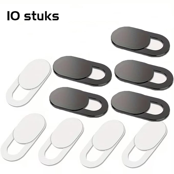 DW4Trading Webcam Covers Lens Bescherming 2x5 Stuks Ideaal Voor Iphones en Laptops - Zwart en Wit