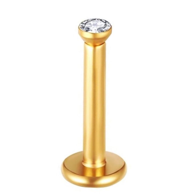 Goud Met Steen - Tragus / Helix / Labret Piercing