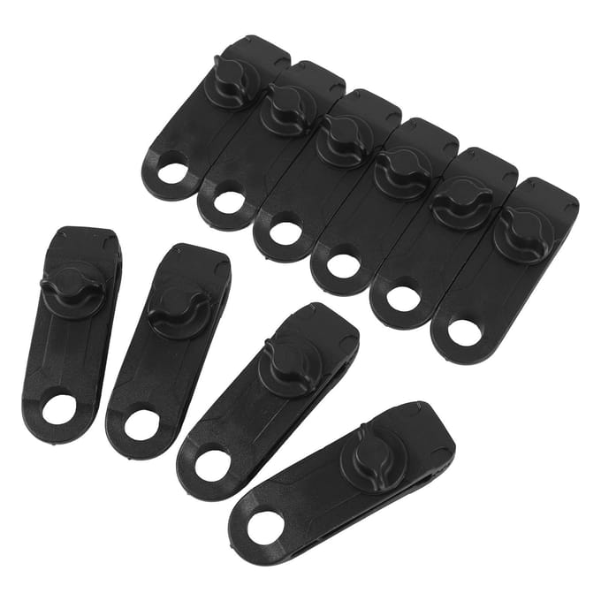 10 stuks Tarp Clips Stevige Plastic Heavy Duty Tent Clips Zwembadafdekking Clips voor Kampeer Luifels Luifels black