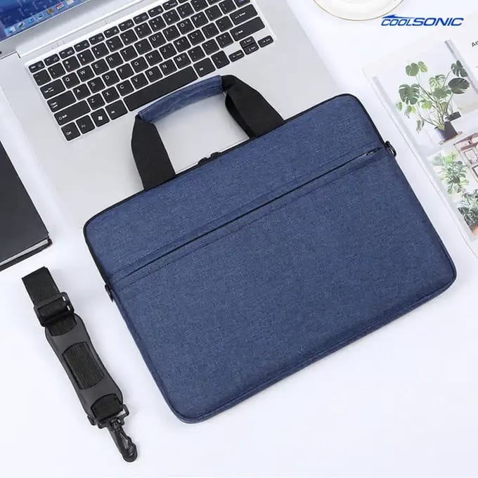 Laptoptas - Aktetas - Schoudertas - Blauw - 15.6 Inch - 2 in 1 - Ritssluiting - Zakelijk