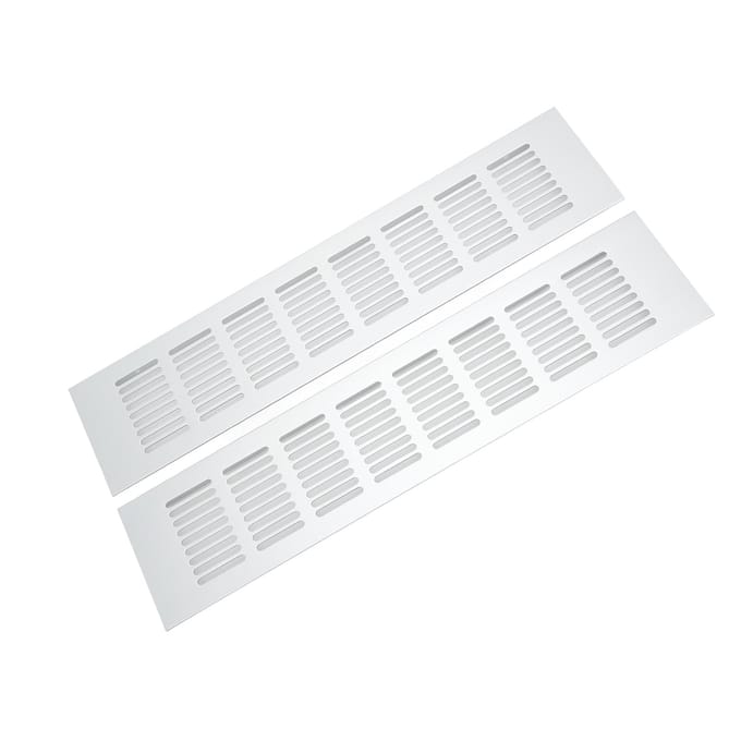 2 Stuks Luchtrooster Ventilatierooster Aluminiumlegering Rechthoekige Ventilatieplaat voor Kast Schoenenkast white