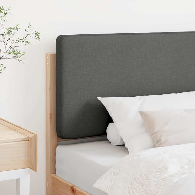 vidaXL - Gestoffeerd - hoofdbord - met - hoofdeinde - Bruin - en - Lichtgrijs - 100 - cm