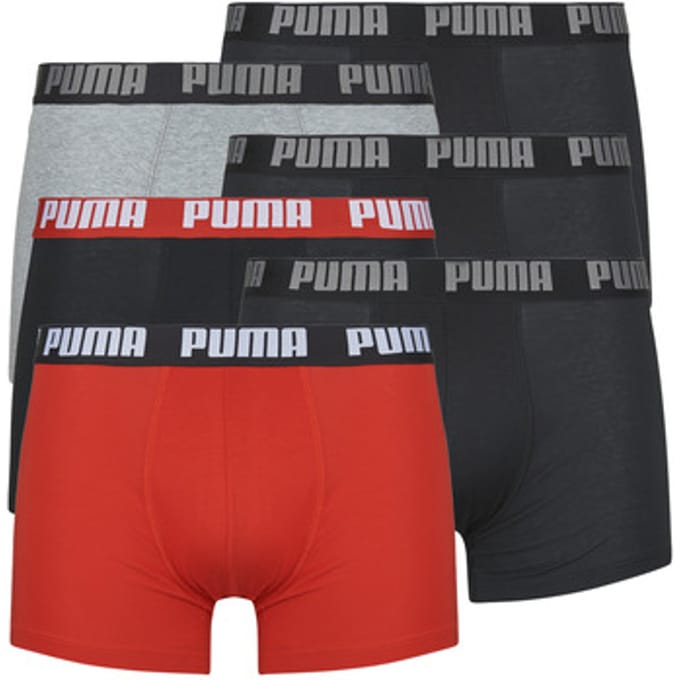 Puma Basic Heren Boxer 6-pack - Grijs/Rood/Zwart - Maat M