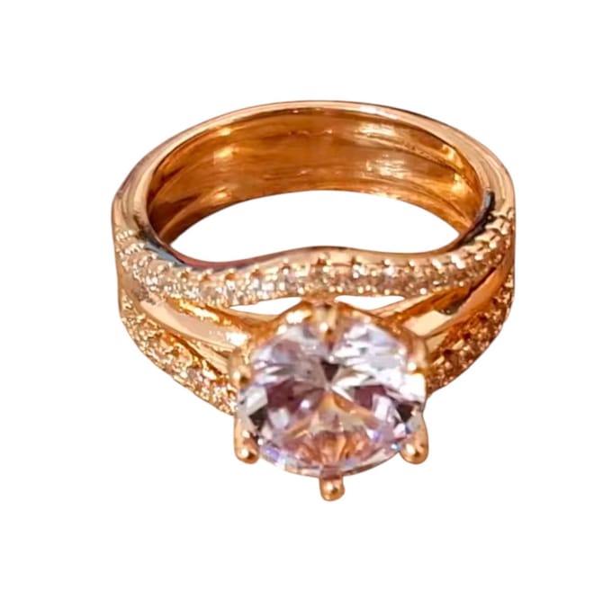 Dames Ring - Ring - Rosé met Diamonds - Diameter 20mm