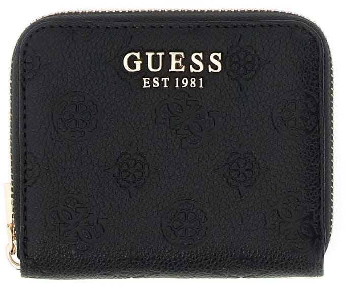 GUESS portemonnee Ella Logo SLG Zip Around Black Logo zwart