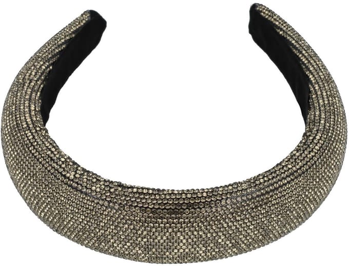 Haarsoires Haarband Diadeem 3,5cm – Dik Gevuld – Glitter – Goud
