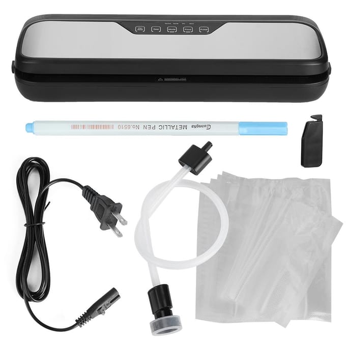 Mini Scelleuse Sous Vide Électrique Automatique Domestique pour Conservation des Aliments Machine à Sceller pour Stockage des Aliments white