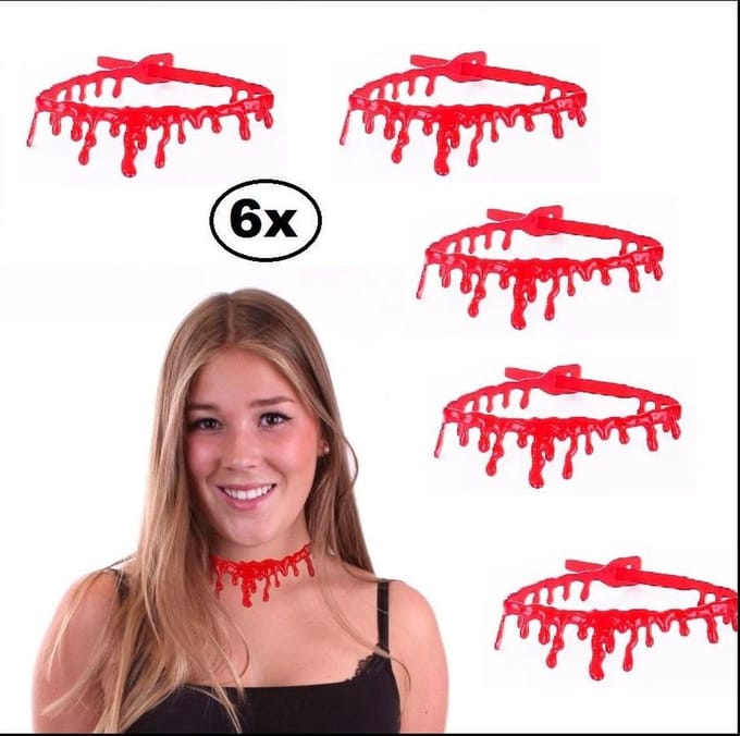 6x Halsband bloed Creepy